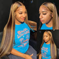 Ombre Brown Colored Highlight Bone Straight Long Remy Human Hair