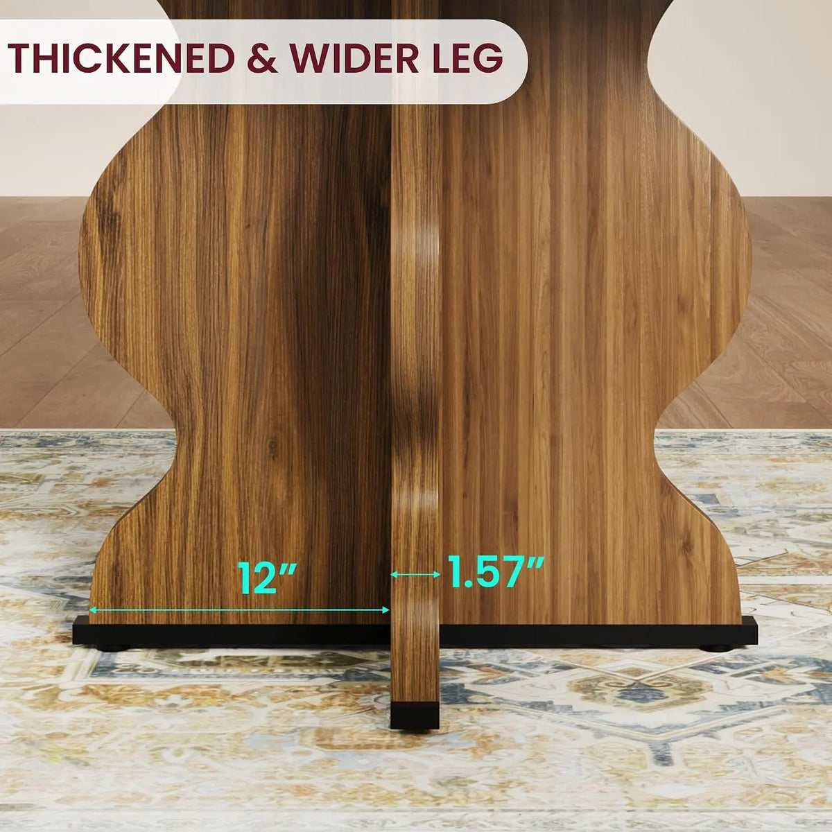 47"-63" Extendable Round Dining Table for 4-8