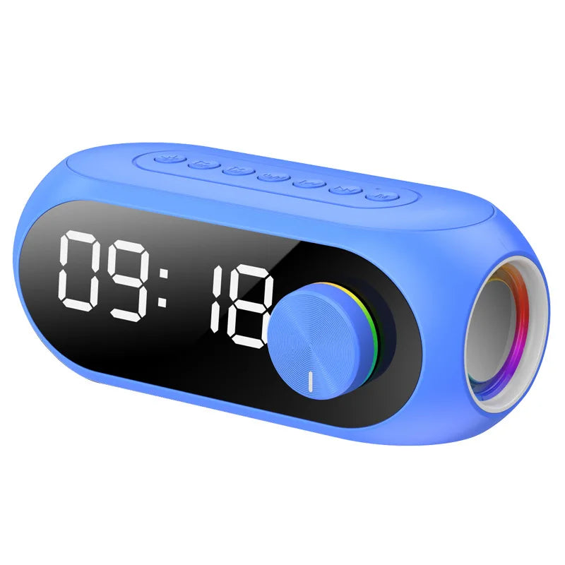 RGB Wireless Bluetooth Speaker Subwoofer Alarm Clock FM Radio Clock USB Charging Electronic Clock Home Desktop Mirror Decoration