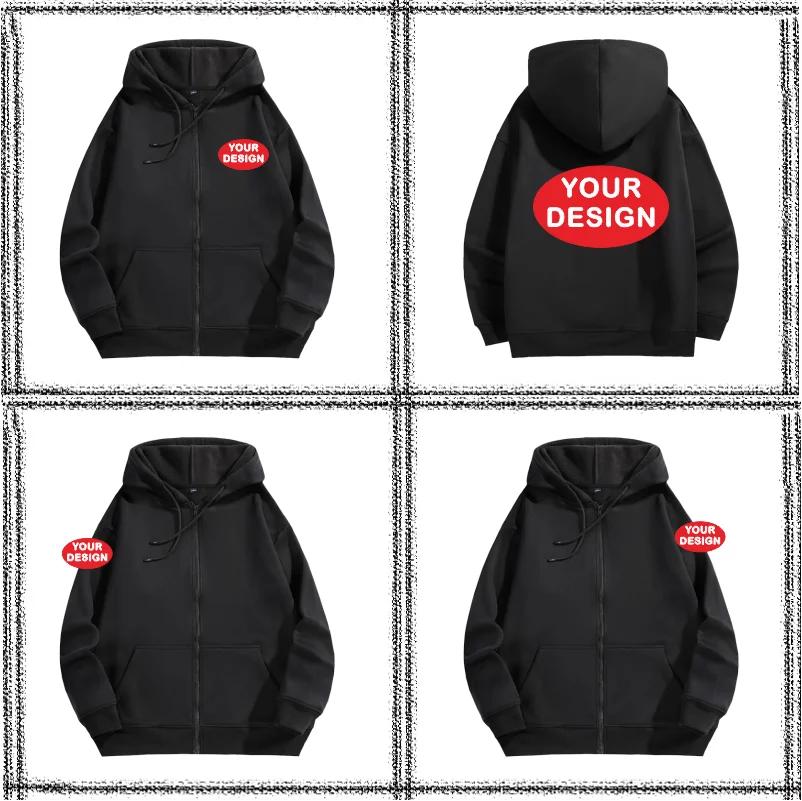 Customize Your Logo Zipper Sweatshirt For Men And Women Loose Casual Fashionable Long Sleeved Sportswear Personalized Embroidery