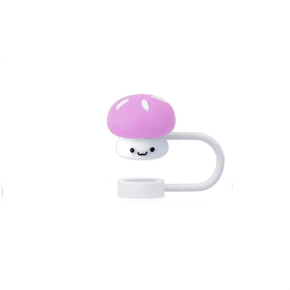 3D Cute mushroom Silicone Straw Covers For Stanley Water Glass Bottle Drinking Dust Cap Straw Tip Cover Cup Accessories For 10mm