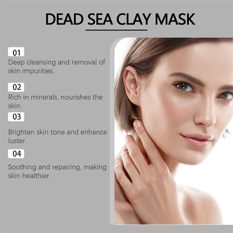 Dead Sea Mud Face Mask Deep Cleaning Pores Remove Blackheads Oil Control Moisturizing Brighten Smooth Skin Care Beauty Products