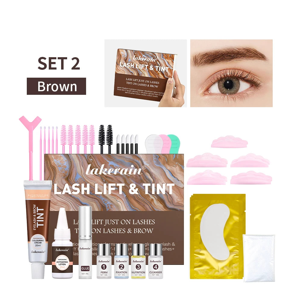Professional Eyelash Perm &amp; Tint Kit Black Brown Eyebrow