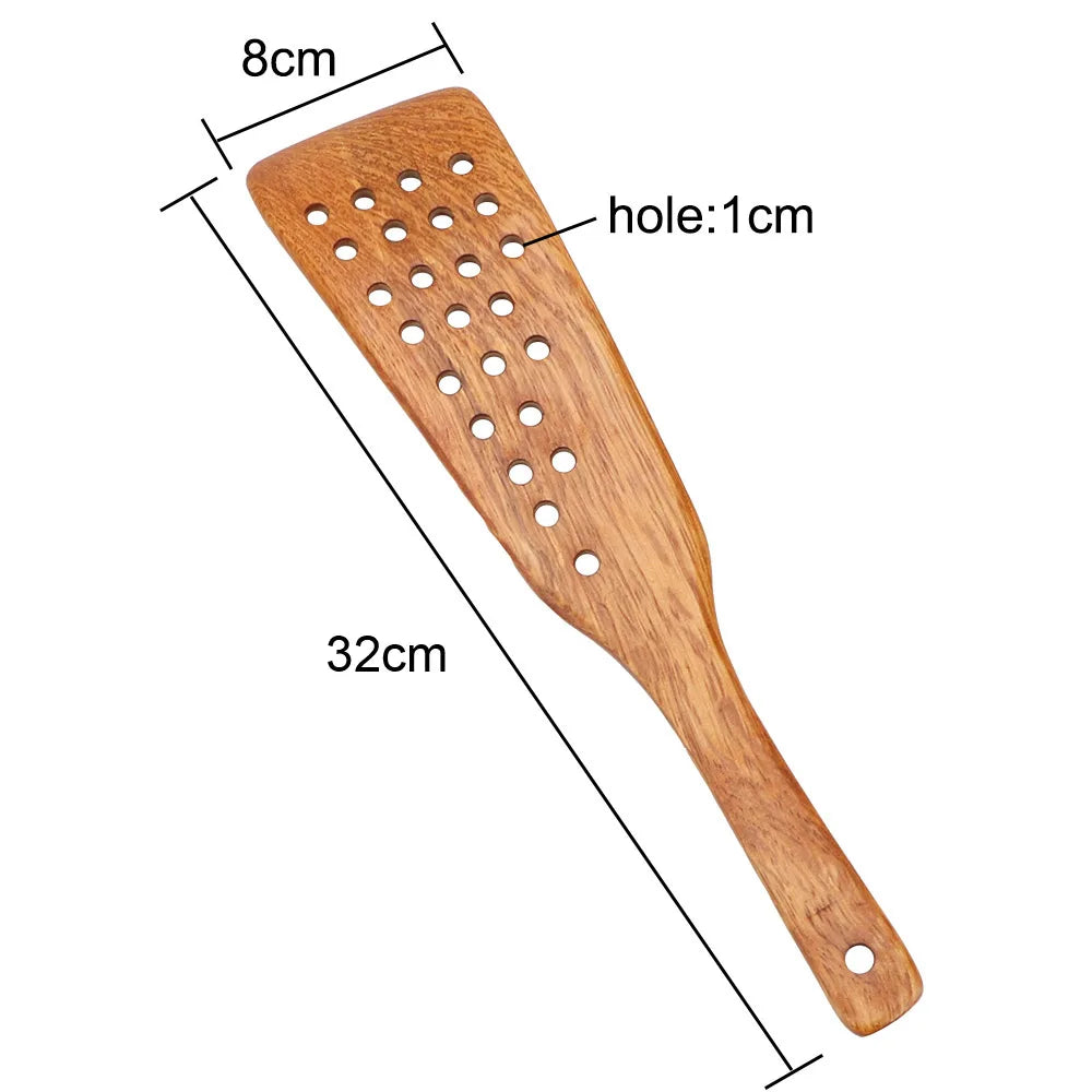 Filter Shovel Kitchen Cooking Tool Frying Steak Shovel Wooden