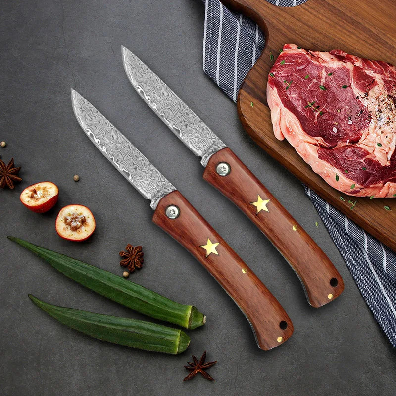 Kitchen Folding Knife Stainless Steel Boning Knife BBQ Lamb Knife Fruit Peeling Butcher Cleaver Knife Kitchen Accessories