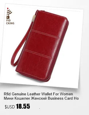RFID Wallet for Women  Genuine Leather Female Travel Purse Zipper  Women's Wallet 36 Card Holder мини кошелек жен