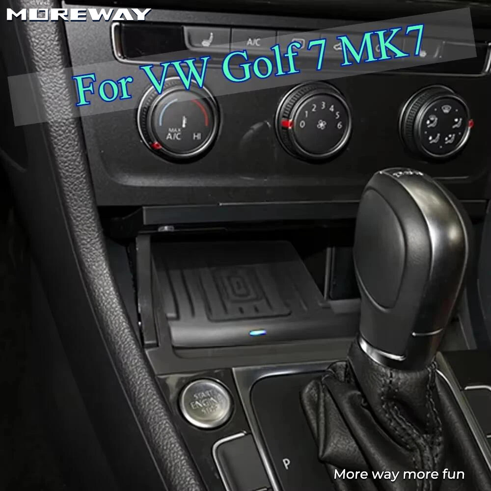 Moreway car wireless charger pad For VW Golf 7 MK7 2013-2019 Charging Phone Holder Fast charge interior accessories Tuning