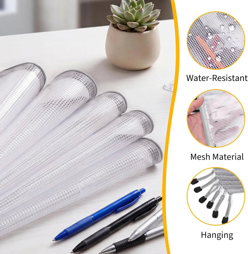 56-Pack Waterproof PVC Mesh Zipper Pouch  A3/A4/A5/A6/B4/B5/B6  Size File Document Pockets Bill Bags Folders for Office Home Stationery Supply