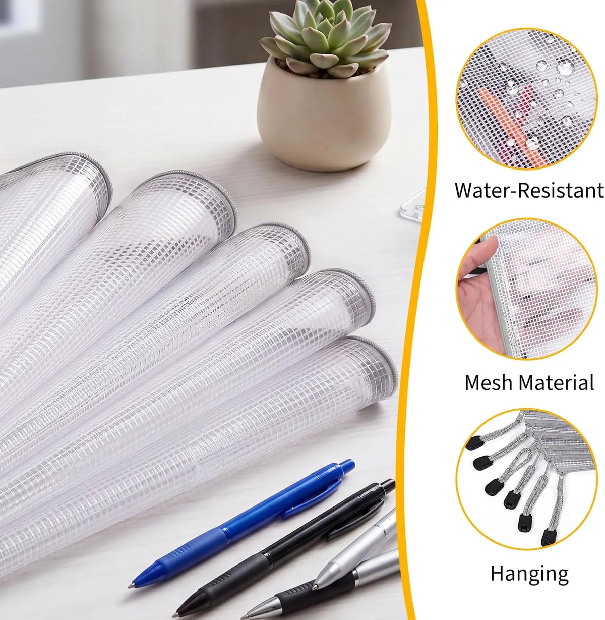 56-Pack Waterproof PVC Mesh Zipper Pouch  A3/A4/A5/A6/B4/B5/B6  Size File Document Pockets Bill Bags Folders for Office Home Stationery Supply