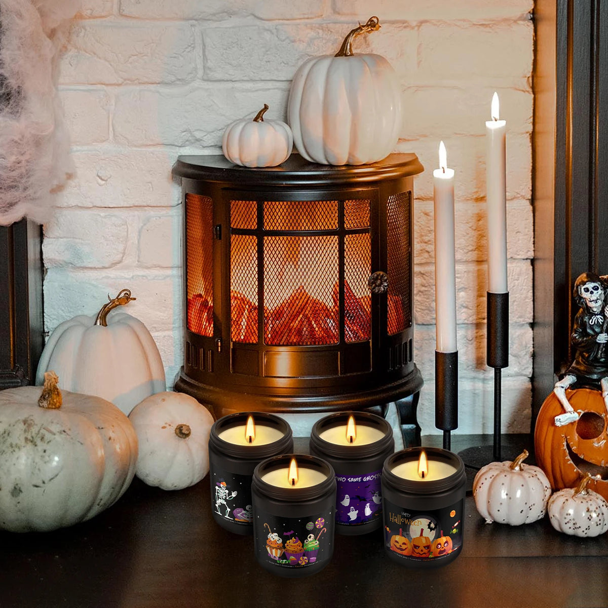 Halloween Candles, 4-Pack, 7oz