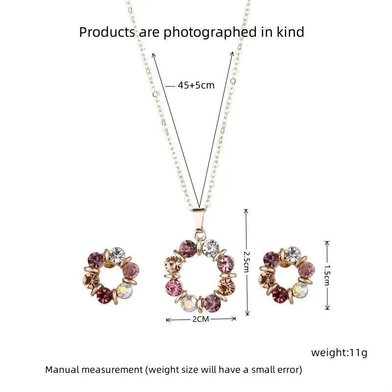 Gold Necklace Earrings Set Ladies Celebrity Simple Fashion Style