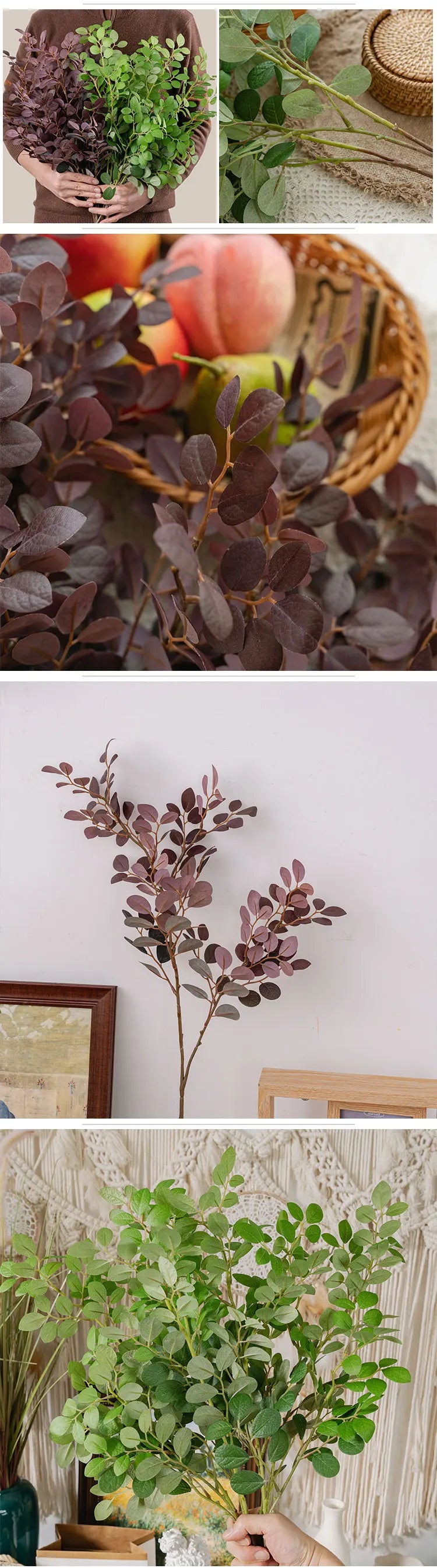 27IN Artificial Red Loropetalum Leaves Faux Flowers Home Decor Wedding Decoration Shop Window Display