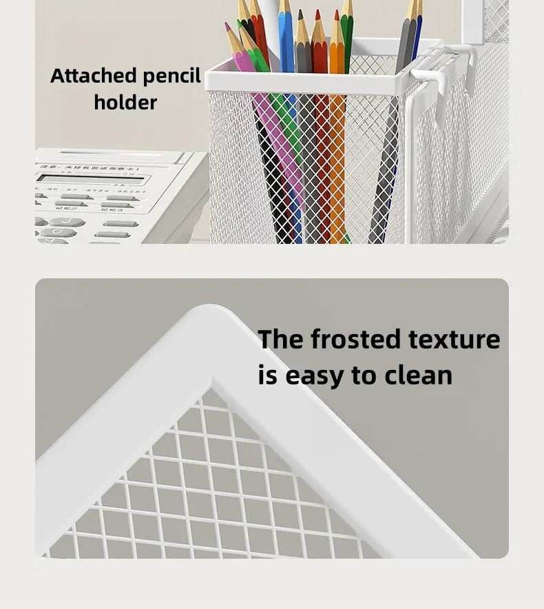 Metal Mesh Desk Organizer Box Office A4 Paper Organizer Document File Letter Book Pen Brochure Filling Tray Rack Shelf Carrier