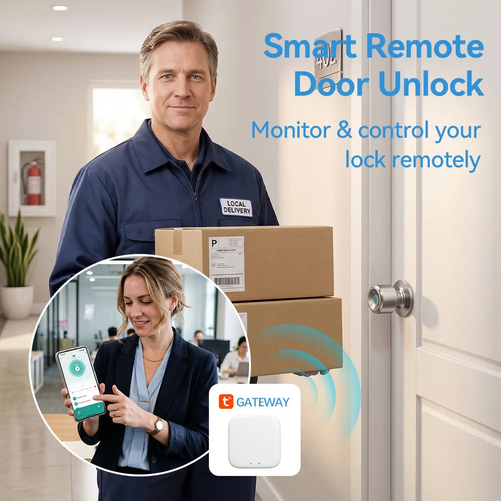 YFK Keyless Entry Smart Door Lock Knob Fingerprint App