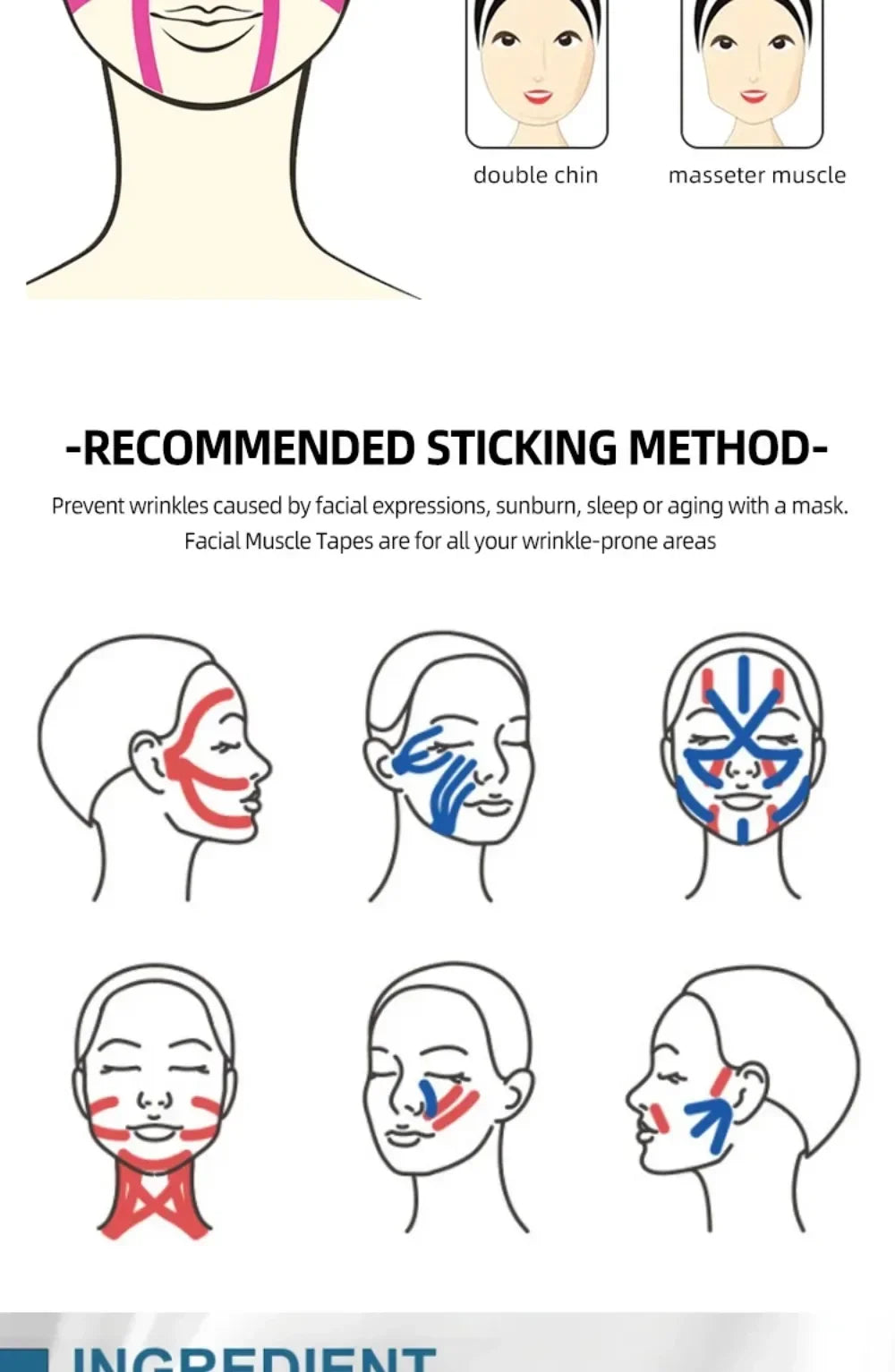 2.5CM x 5M Kinesiology Tape For Face V Line Neck Eyes Lifting Wrinkle Remover Sticker Tape Facial Skin Care Tool Elastic Bandage