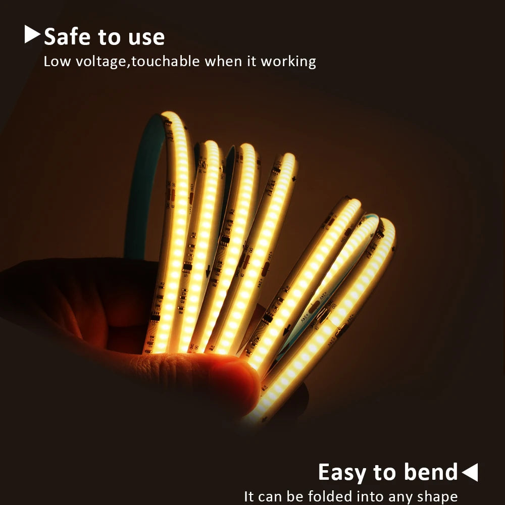 24V 5M 10M 15M COB Running Water Flowing LED Strip Lights Warm Cold White 360leds/m WS2811 Pixel Flexible Ribbon Room Decor
