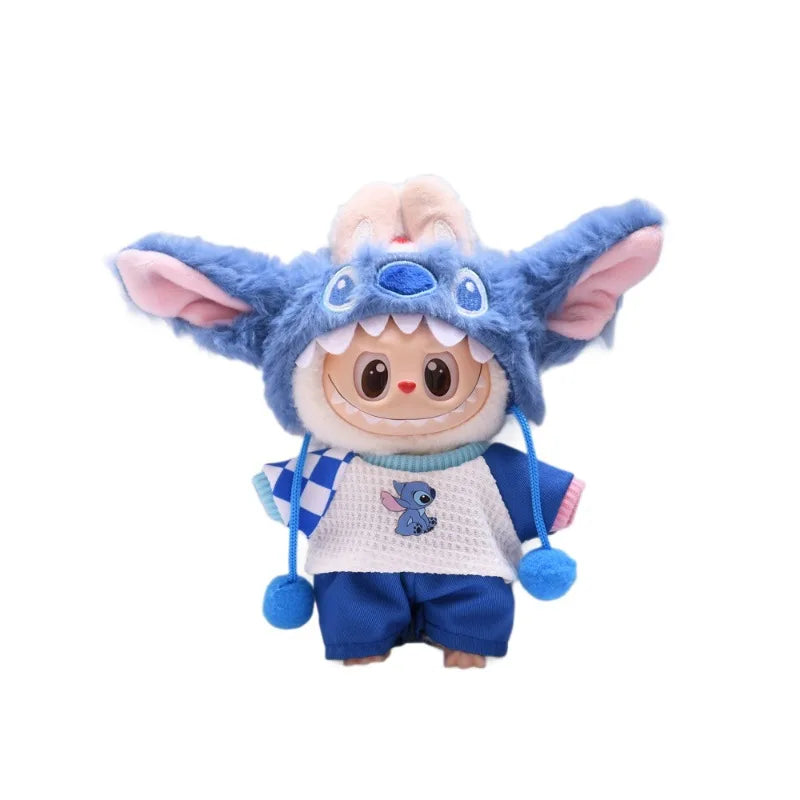 Kawaii Stitch Doll Clothes 15-17Cm Plush Doll Clothes Hat Set Doll Replacement Cartoon Doll Accessories Pet Clothes