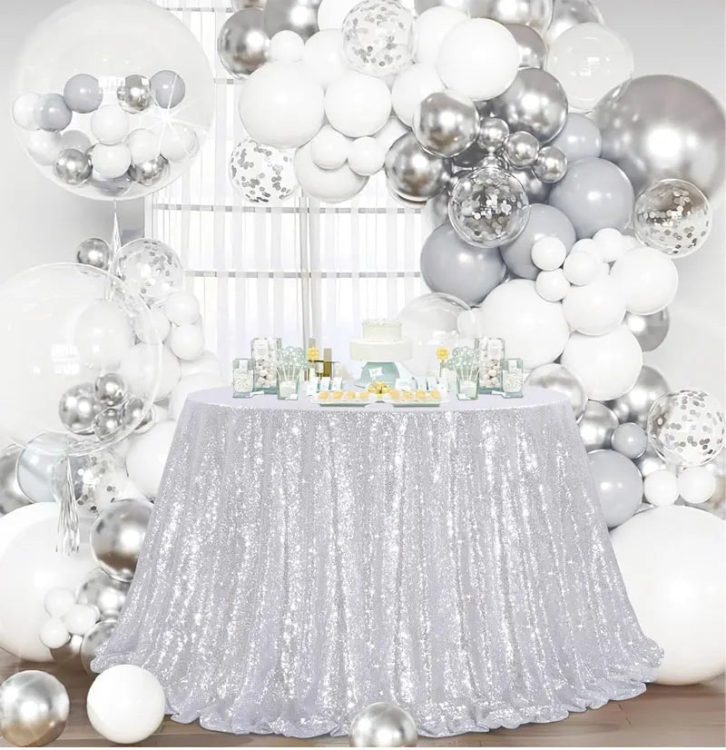 180cm Round Sequin Tablecloth  for Wedding Banquet Wedding Birthday Christmas Party Table Decoration Sequin dining table decorat