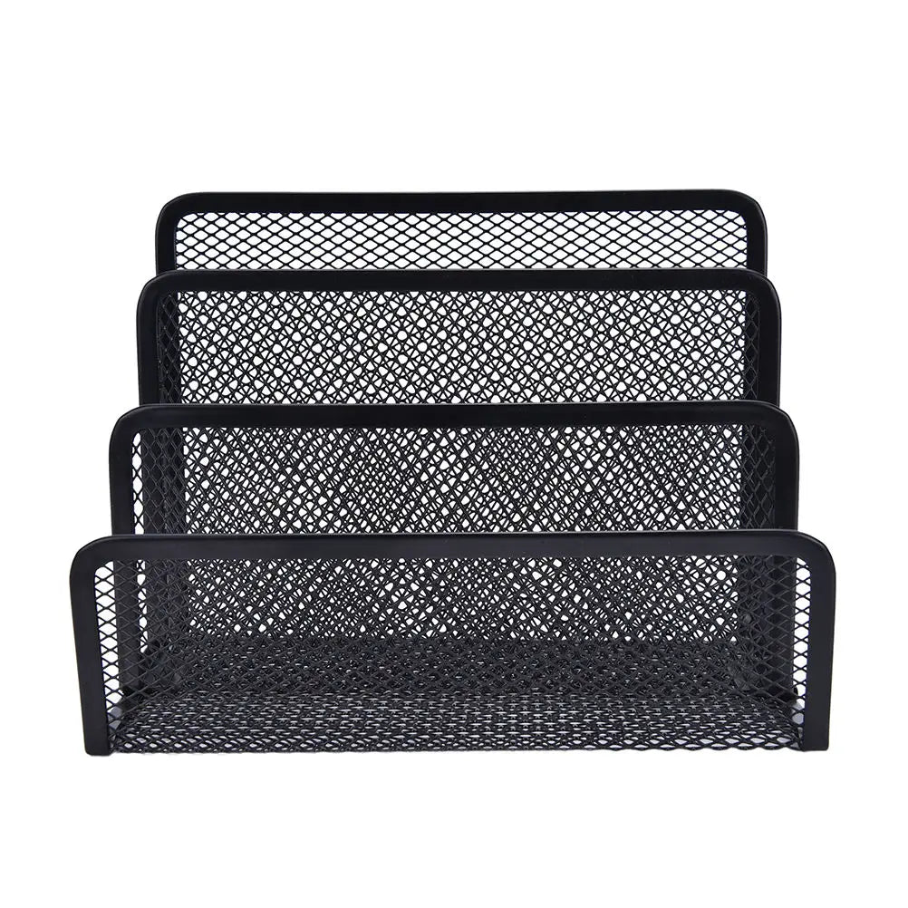 1pcs File Holder Mesh Black Bookend Book Metal Bookends Shelves Desk Organizer Office School Stationery For Kids