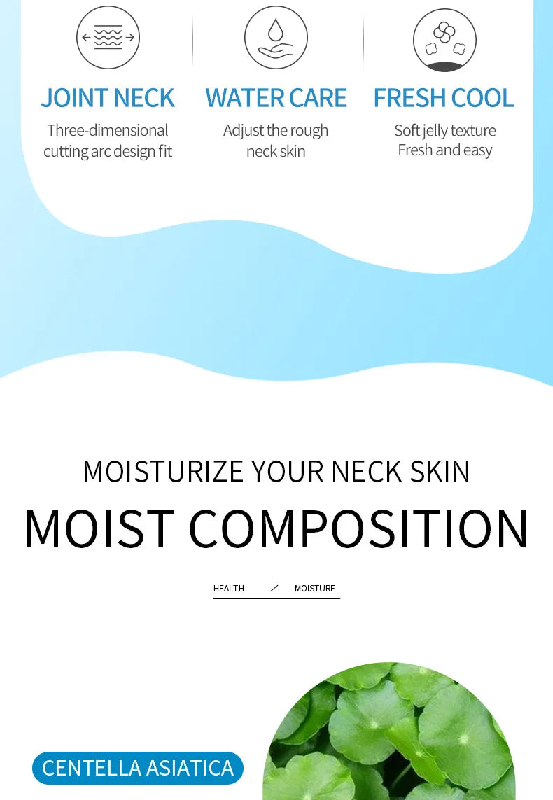 10pcs SADOER Hyaluronic Acid Neck Mask Collagen Firming Neck Masks Nourishing Brightening Beauty Moisturizing Necks Skin Care