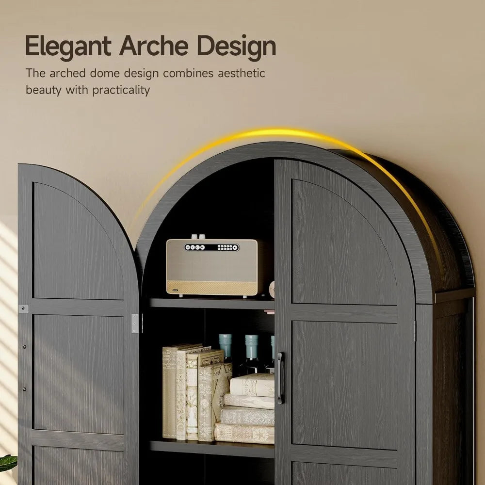 71" Tall 5-Tier Arched Cabinet