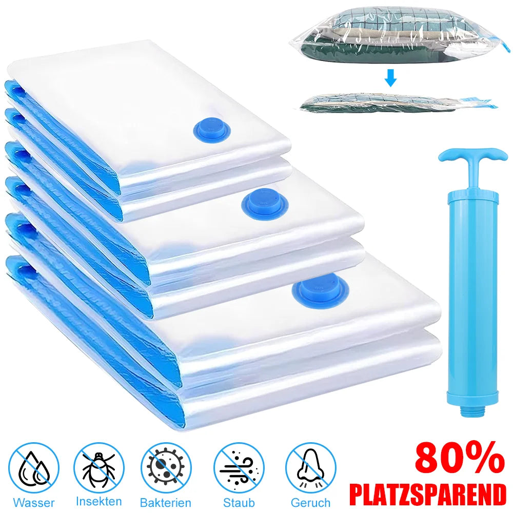Vacuum Storage Bags Transparent Folding Compressed Space Storage Bag Travel Seal Packet Organizers For Clothes Pillow Bedding