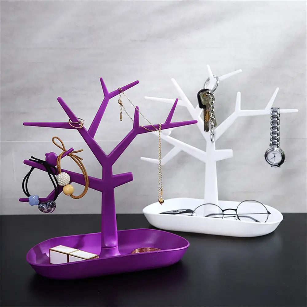Creative Key Storage Rack ABS Plastic Bird Tree Key Holder Jewelry Rack Living Room Creative Ornaments Desk Organizer