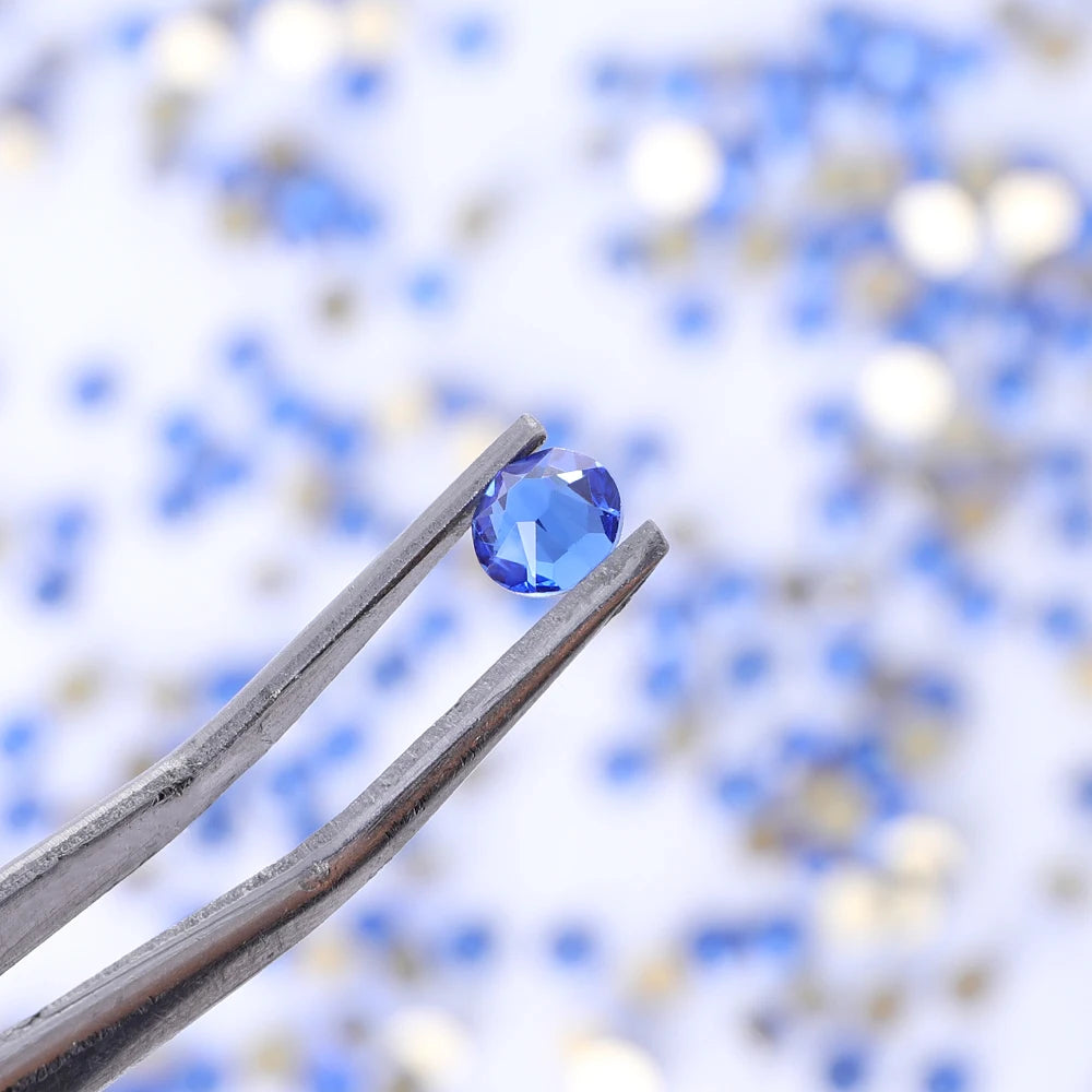 SS10-SS30 2088 Blue 8 Big 8 Small Non Hotfix Diy Strass Crystal Rhinestones Stick On Nail Art Decorations DIY Needlework Clothes