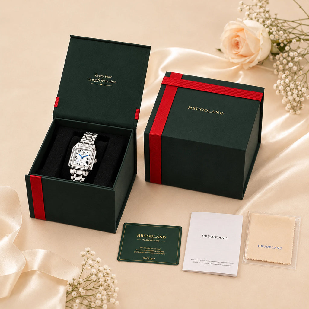HRUODLAND Square Automatic Watch Women Luxury 26mm Mechanical Watches