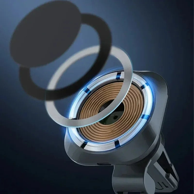 VIKEFON Magnetic Car Wireless Charger Stand Magnet Car Phone Chargers Holder Mount For iPhone 15-12 ProMAX Fast Charging Station