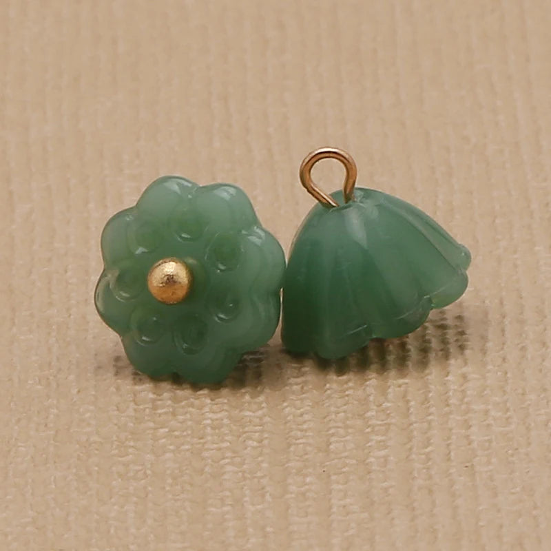 Glass Imitation Jade Mushroom Buttons Exquisite Retro Shirt Button Buckles for Cheongsam Cardigan Decor Sewing Scrapbooking