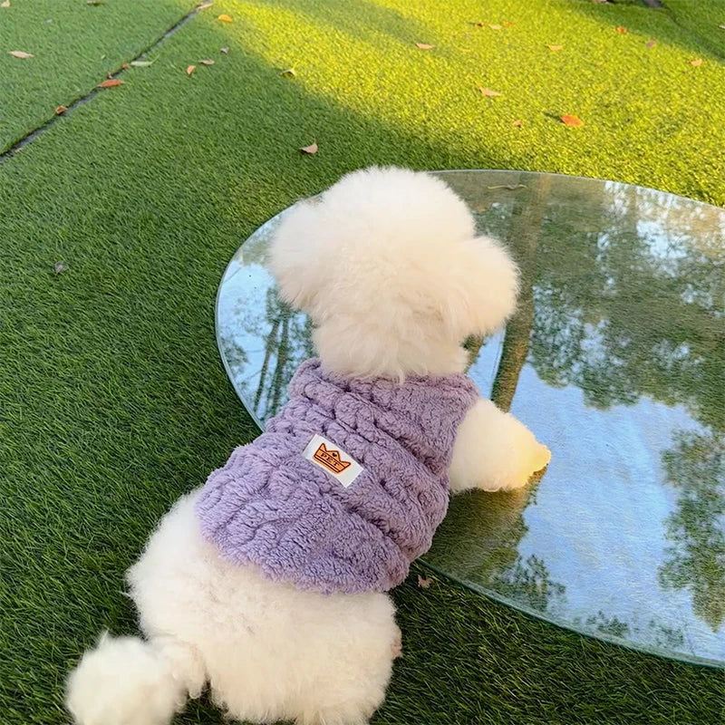 Dog Sweater for Small Dogs Winter Warm Solid Color Pet Sweater for Small Medium Dogs Dachshund Puppy Clothes Dog Supplies