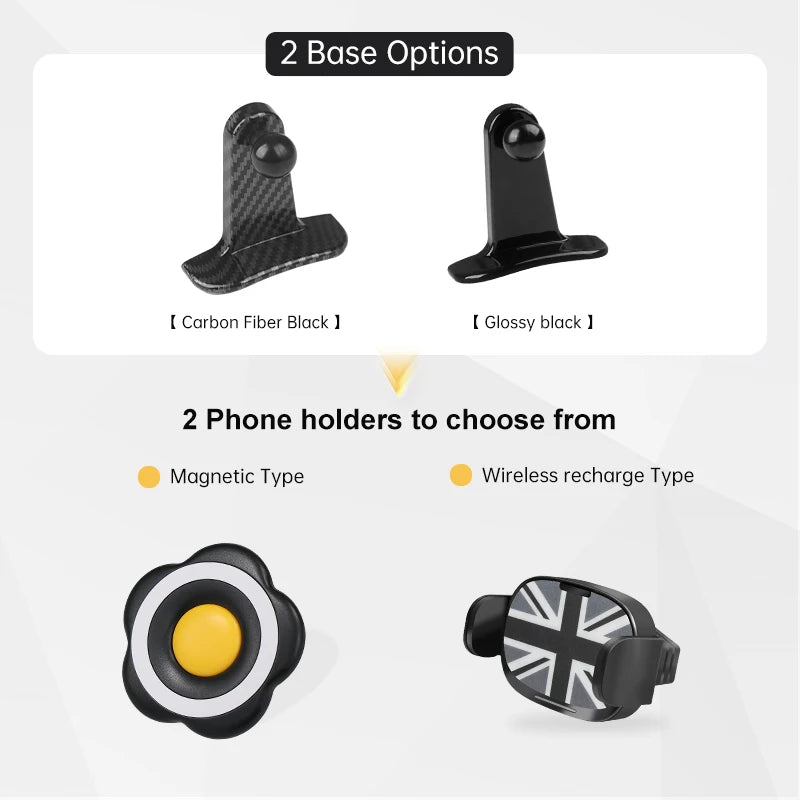Car Phone Holder Wireless Charger For Mini Cooper F56 F55 F54 F60 F57 2014-2023 Central Control Mobile Phone Bracket Accessories
