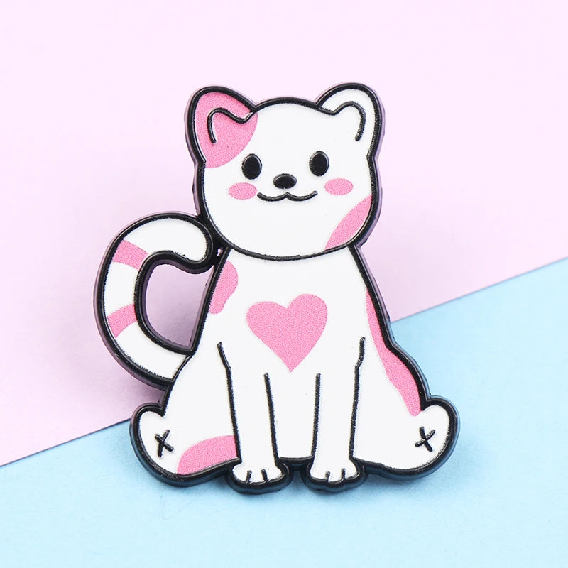 Cute Animal Series Enamel Brooch Alloy Pin Cartoon Kawaii Capybara Cat Dog Duck Pet Backpack Lapel Badge Jewelry Gift for Kids