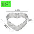 10PCS Stainless Steel Perforated Heart Shape Tart Ring for Baking Fruit Tartet Mousse Pancake Doughnuts DIY Home Baking Tools