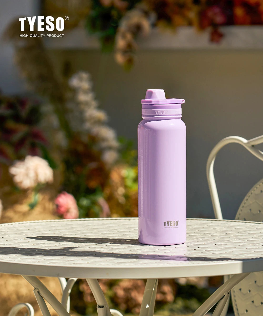 Tyeso Sports Thermos Bottle 8706C Keeps Cold And Hot 600/750/1050/1200ml Outdoor Vacuum Insulated Portable Stainless Steel Cup