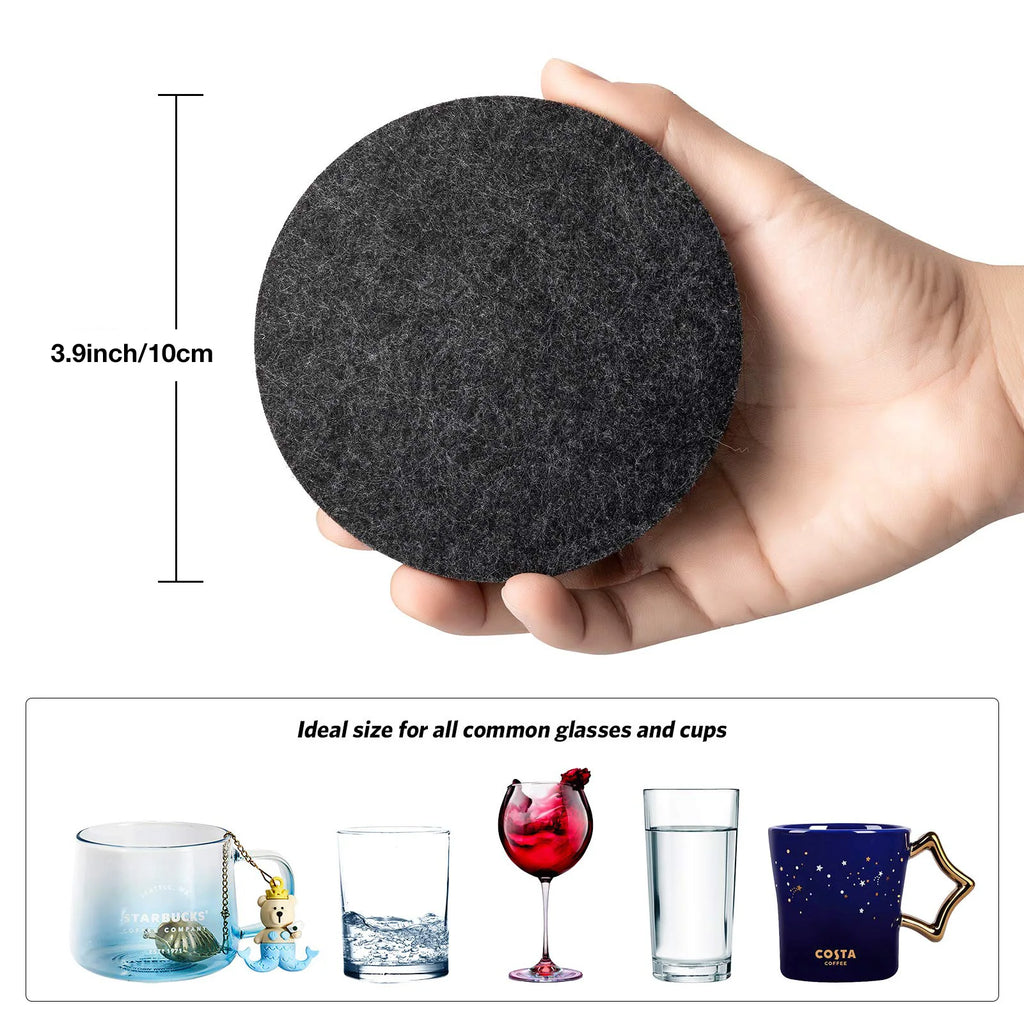Round Felt Coaster Dining Table Protector Pad Heat Resistant Cup Mat Coffee Tea Hot Drink Mug Placemat Kitchen Accessories