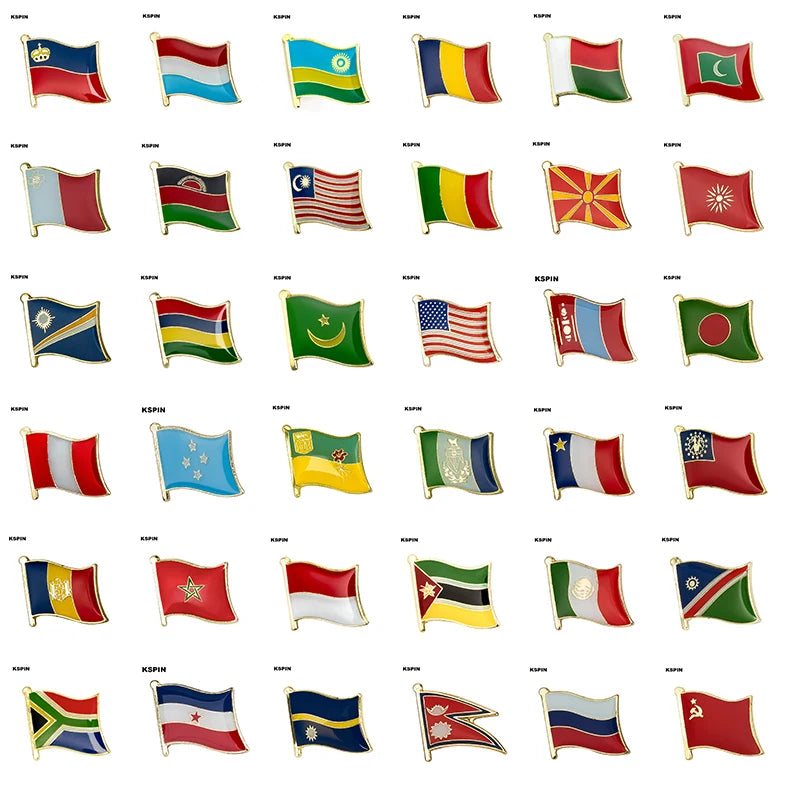10pcs a lot   Flag Laple Pin Badge Brooch Cambodia Canada Czech Rep. Zimbabwe Kuwait Croatia Kenya Kazakhstan Haiti
