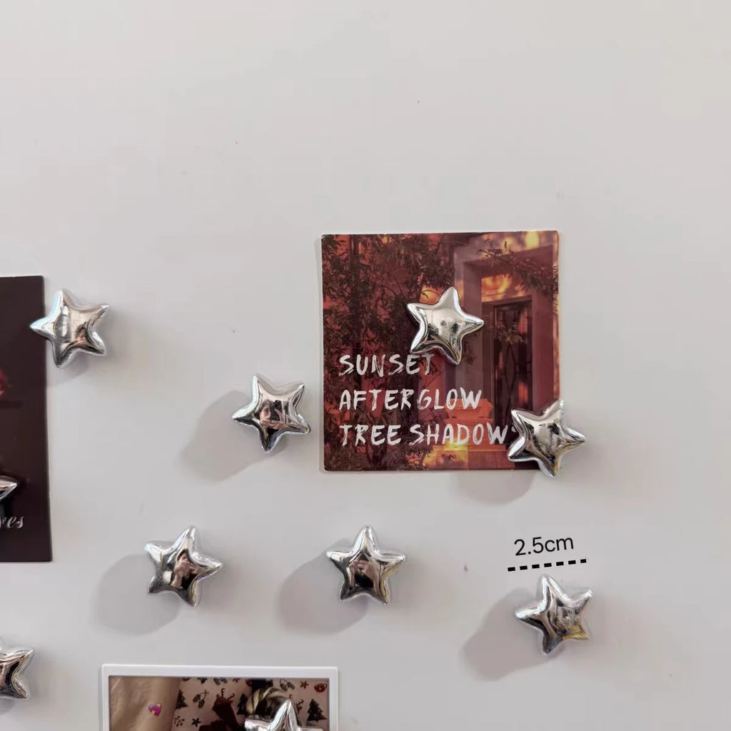 Fridge magnet with silver stars magnetic nail photo wall mounting magnetic sticker