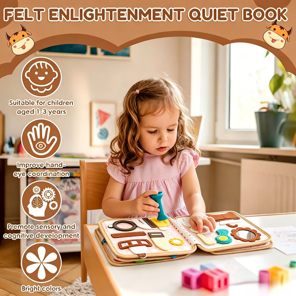 Children's baby Early Education Intelligence Learning baby Toys Felt