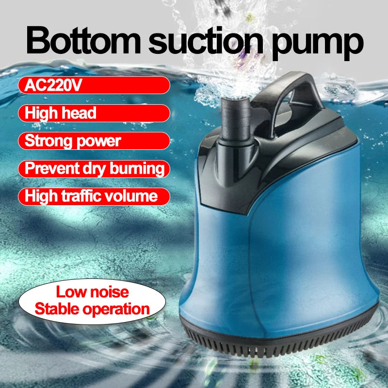 Submersible pump, low water level silent filtration circulation pump, small aquarium water pumping bottom suction pump