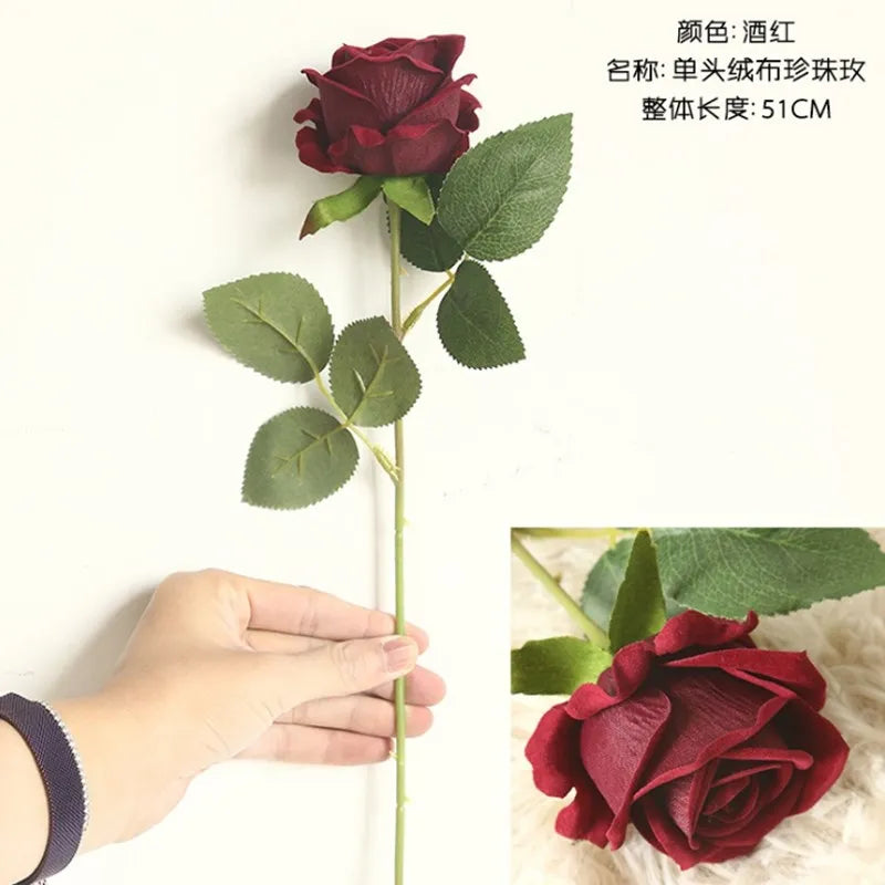 5/10pcs Artificial Flowers Silk Rose Hom Decor Wedding Bridal Bouquet Outdoor Garden Arch Accessory Valentine's Day Diy Gift Box