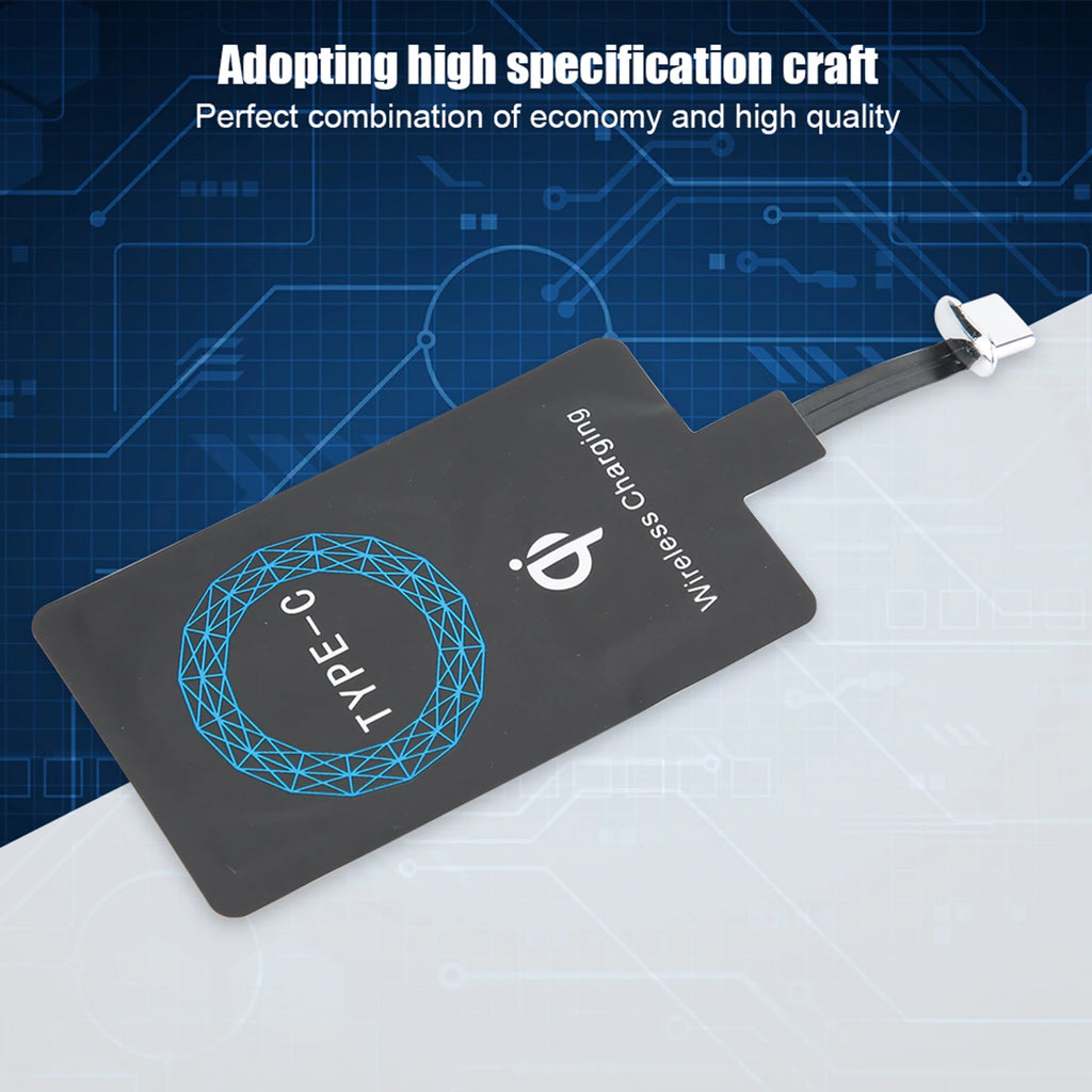 2PCS Type C  Wireless Charger Self Adhesive Sticker Charging Receiver for Mobile Phone