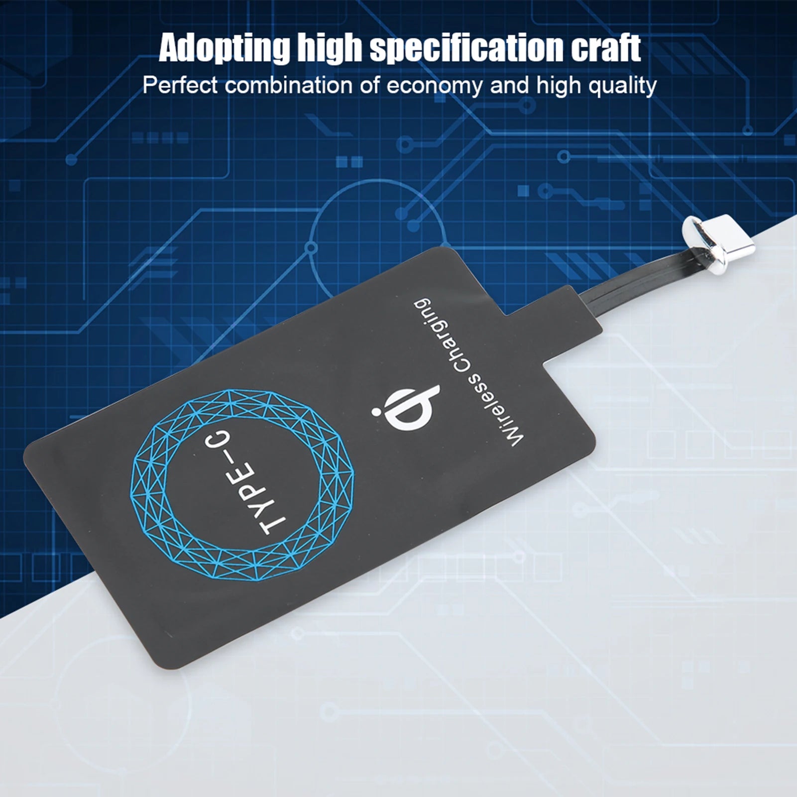 2PCS Type C  Wireless Charger Self Adhesive Sticker Charging Receiver for Mobile Phone