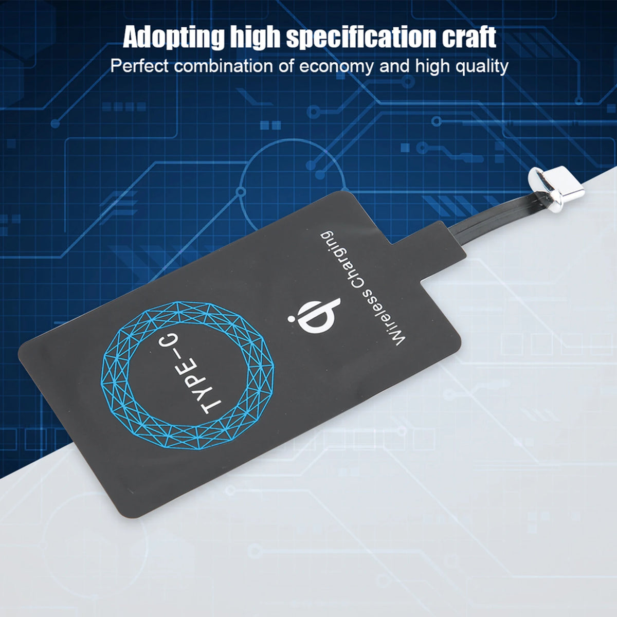 2PCS Type C  Wireless Charger Self Adhesive Sticker Charging Receiver for Mobile Phone