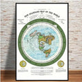 Flat Earth Map Movie World Map Modern Poster Prints Canvas Painting Wall Art Pictures for Living Room Home Decor