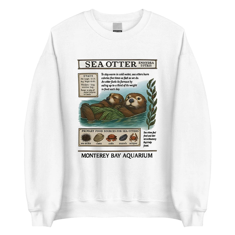 Sea Otter Monterey Bay Aquarium Sweatshirt Long Sleeve Female Winter Pullovers Crewneck Women Men Casual Clothing Streetwear