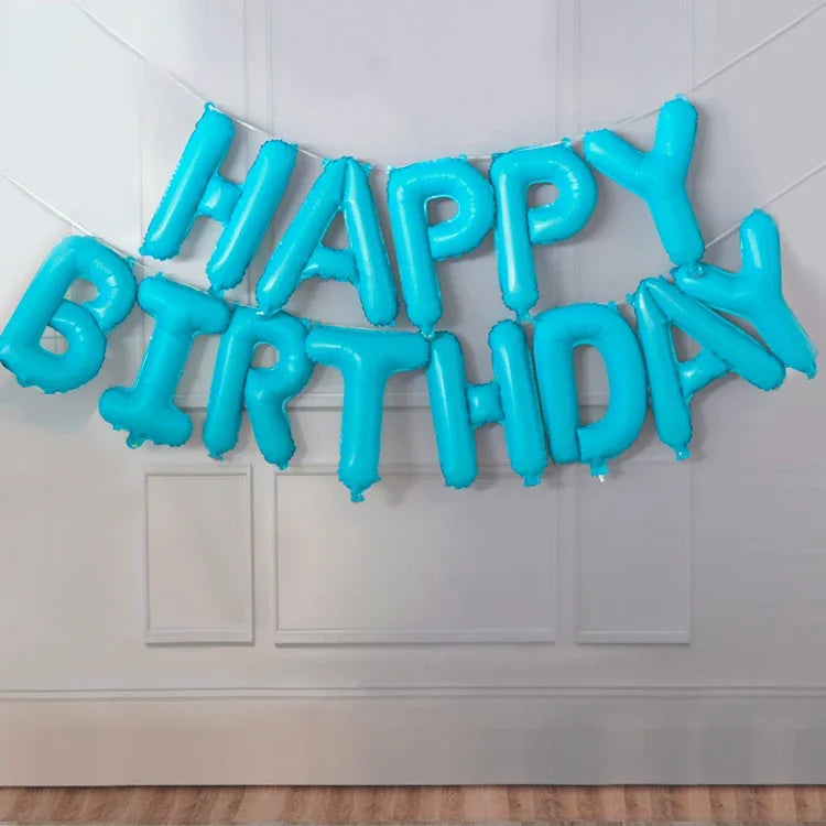 ATG 13pcs Rose Gold Birthday Balloon  Foil Letter Balloons Set Happy Birthday Decoration Caramel Color Globos Kids Party Supplie