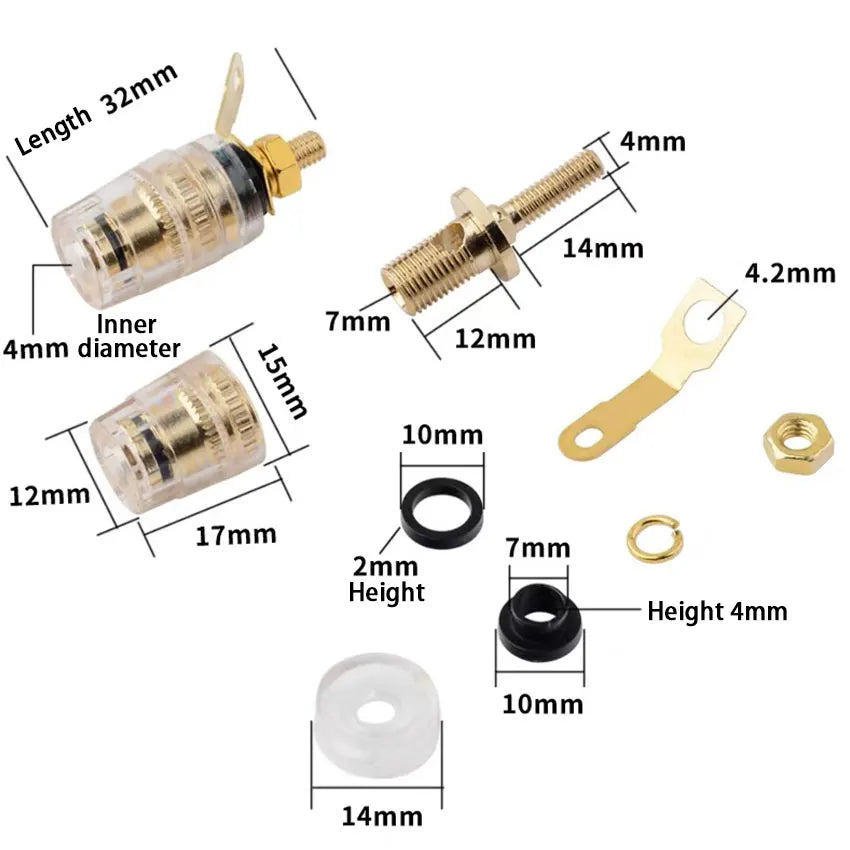 Binding Post Banana Plug Connector Audio Jack Socket For