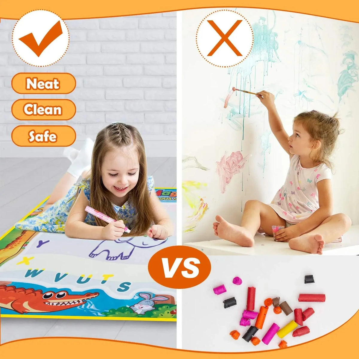 100x80CM Magic Water Drawing Mat with Reusable Magic Pens